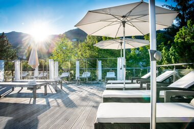 Freiluftterrasse im 5*S Hotel in Zell am See-Kaprun | © 5*S Hotel Salzburgerhof Zell am See