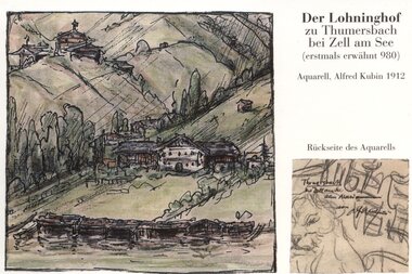 Der Lohninghof zu Thumersbach bei Zell am See von Alfred Kubin © Eberhard Spangenberg/ Bildrecht, Wien, 2018 | © Eberhard Spangenberg/ Bildrecht, Wien, 2018