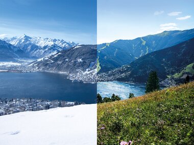 Blick auf Gletscher, Berg und See | © Zell am See-Kaprun Tourismus