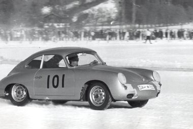 Race Car on the frozen lake