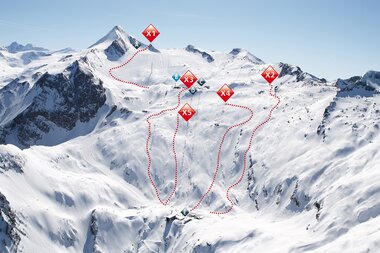  Freeride routes on the Kitzsteinhorn | © Kitzsteinhorn