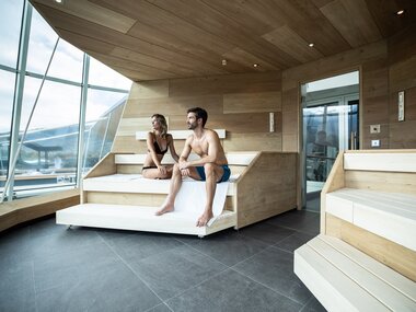 Sauna in the panorama sauna in the Tauern SPA Kaprun | © TAUERN SPA Zell am See-Kaprun